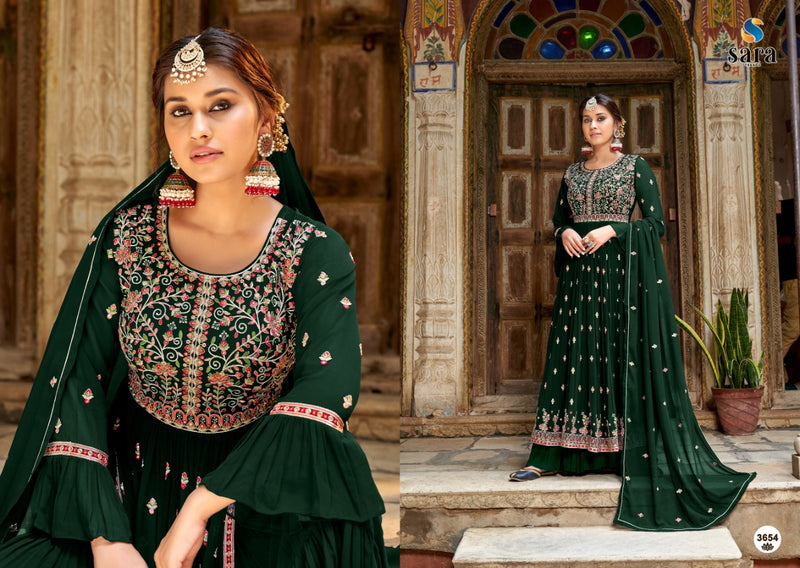 Sara Trendz Pankh Georgette With Heavy Embroidery Work Stylish Designer Party Wear Kurti
