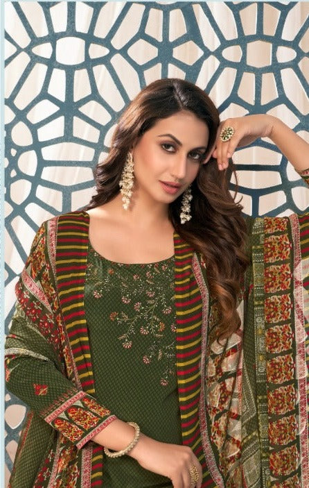 Harshit Fashion Pankh Cambric Cotton With Embroidery Work Stylish Designer Casual Look Salwar Kameez