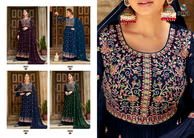 Sara Trendz Pankh Georgette With Heavy Embroidery Work Stylish Designer Party Wear Kurti