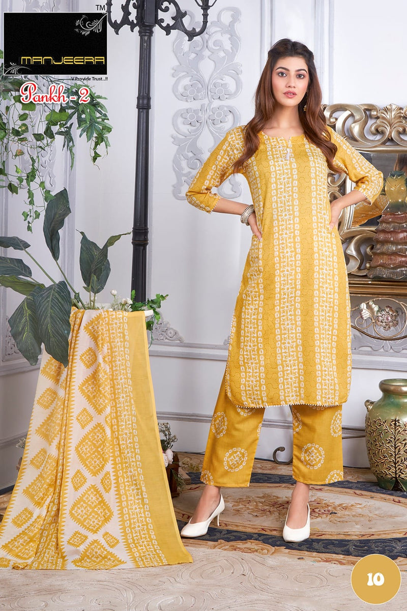 Manjeera Fashion Pankh Vol 2 Two Tone Cotton Printed Fancy Kurti