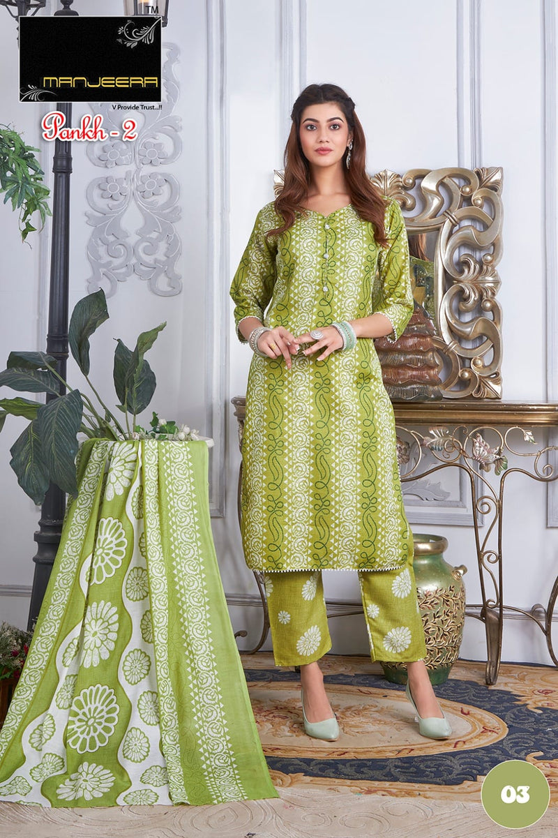 Manjeera Fashion Pankh Vol 2 Two Tone Cotton Printed Fancy Kurti
