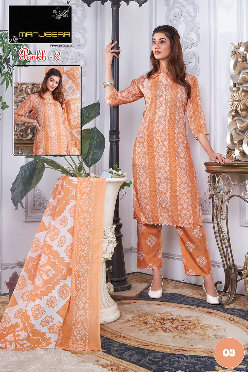 Manjeera Fashion Pankh Vol 2 Two Tone Cotton Printed Fancy Kurti