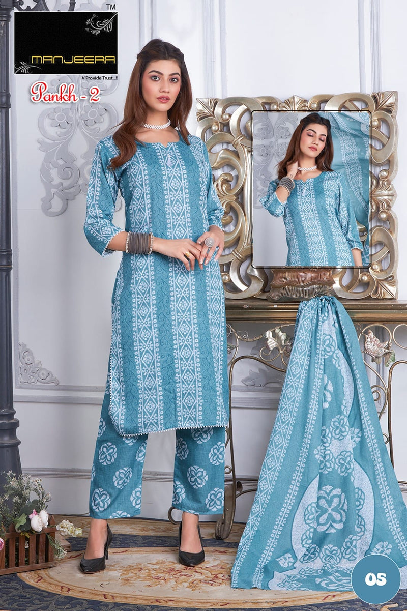 Manjeera Fashion Pankh Vol 2 Two Tone Cotton Printed Fancy Kurti