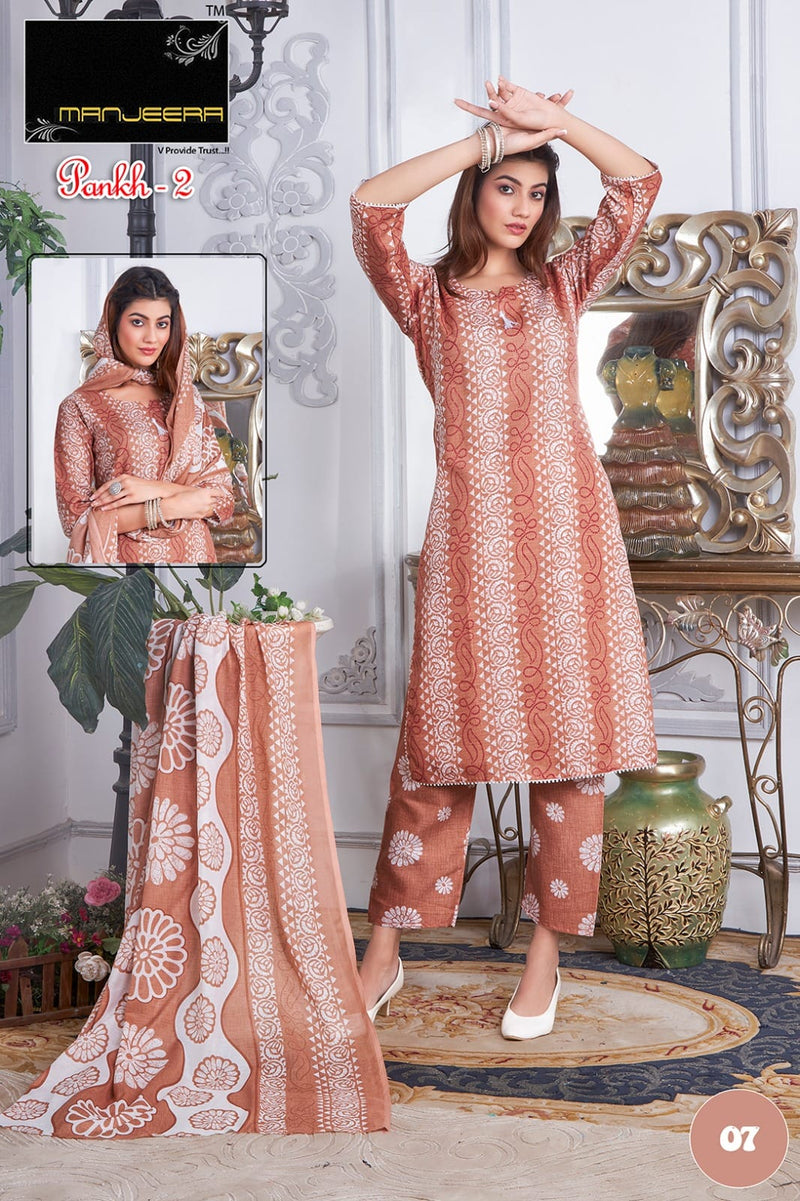 Manjeera Fashion Pankh Vol 2 Two Tone Cotton Printed Fancy Kurti
