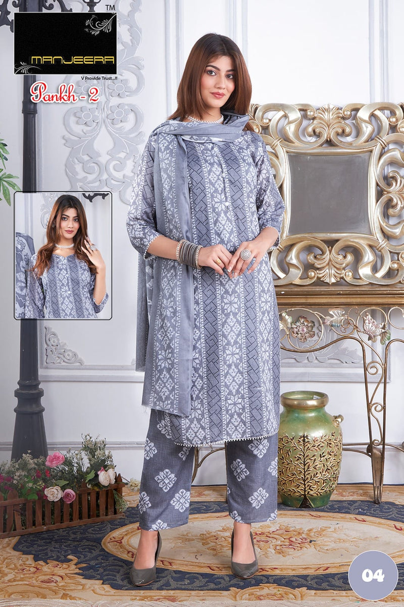 Manjeera Fashion Pankh Vol 2 Two Tone Cotton Printed Fancy Kurti