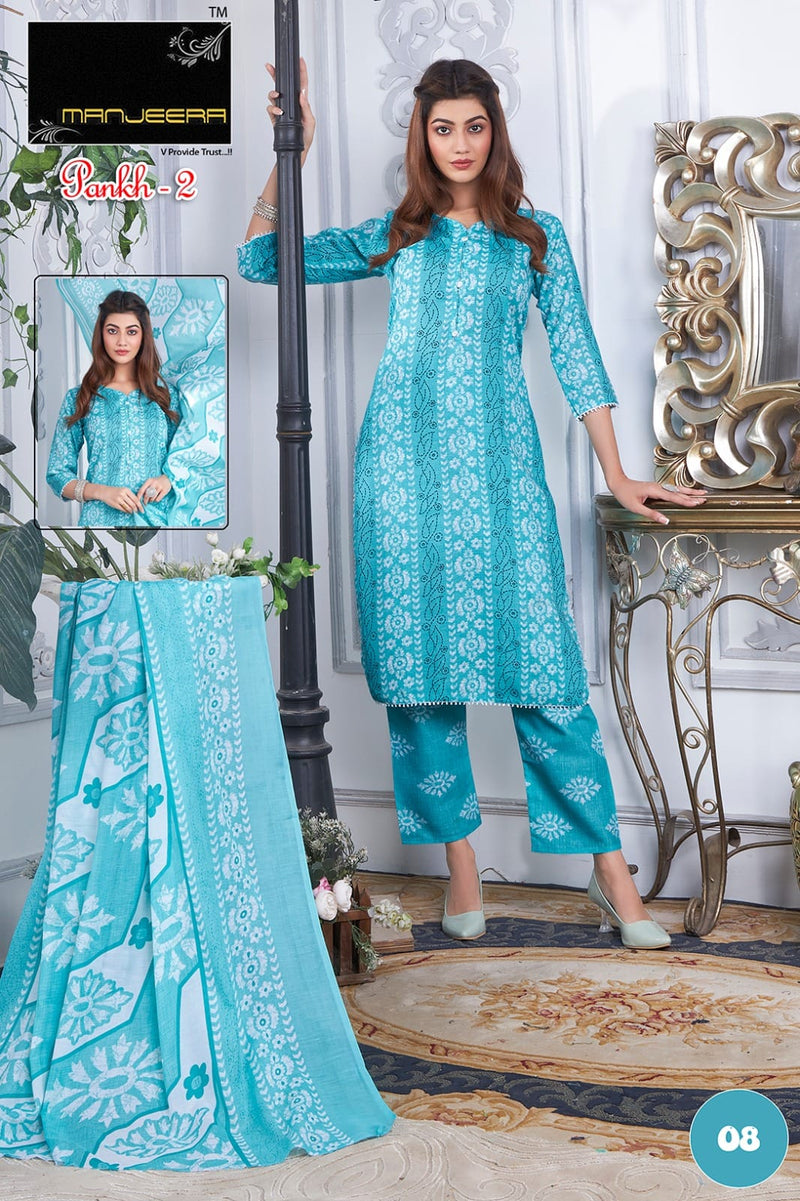 Manjeera Fashion Pankh Vol 2 Two Tone Cotton Printed Fancy Kurti