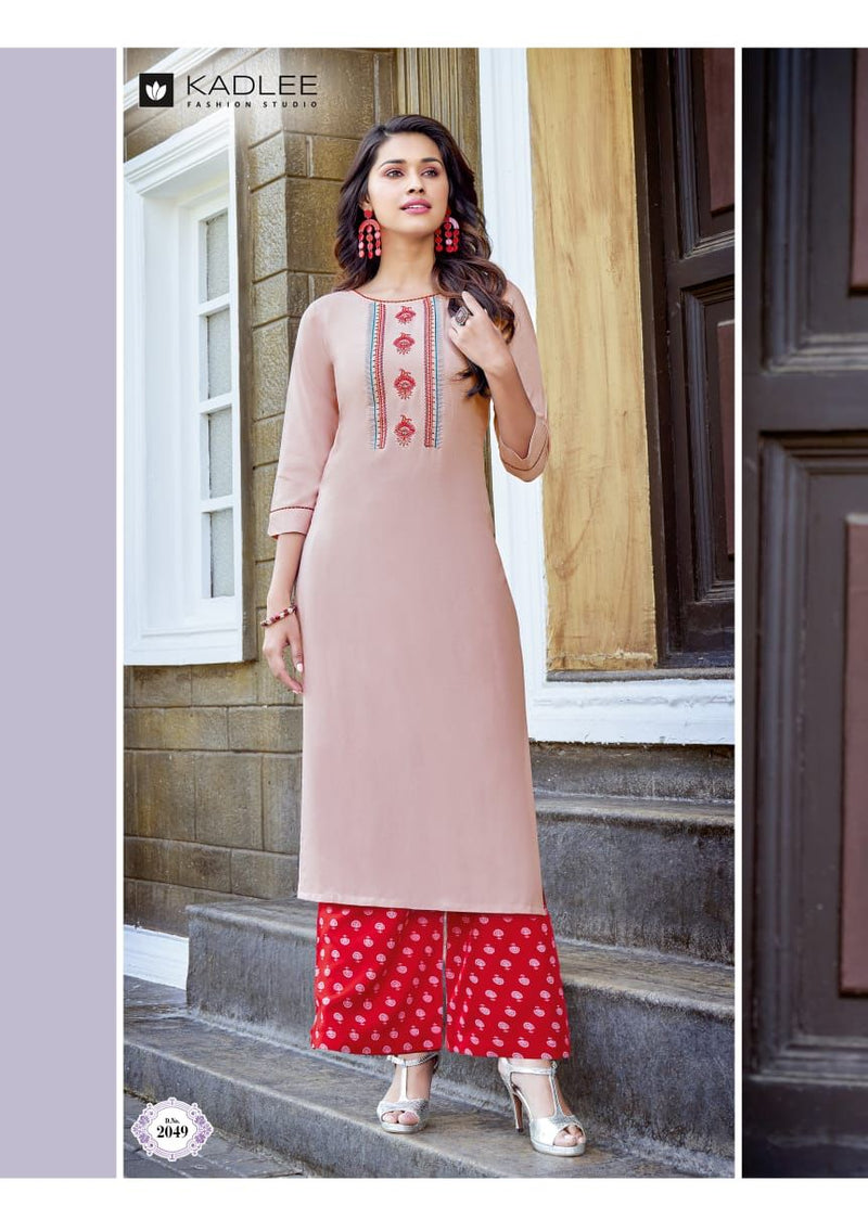 Kadlee Fashion Pankh Vol 7 Rayon Fancy Wear Kurtis With Plazzo