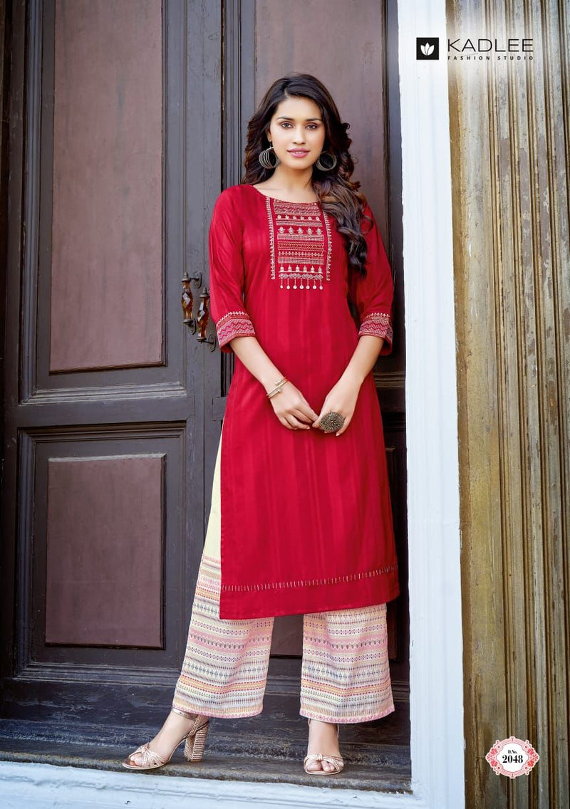 Kadlee Fashion Pankh Vol 7 Rayon Fancy Wear Kurtis With Plazzo