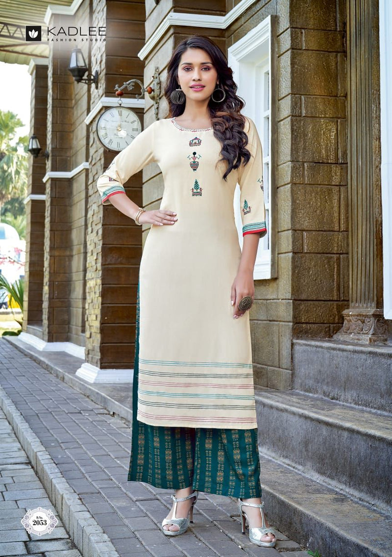Kadlee Fashion Pankh Vol 7 Rayon Fancy Wear Kurtis With Plazzo