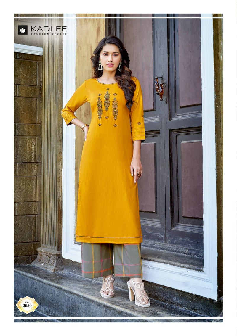 Kadlee Fashion Pankh Vol 7 Rayon Fancy Wear Kurtis With Plazzo