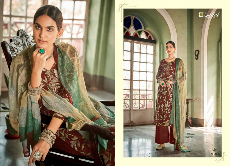 Zulfat Designer Pankhudi Jam Cotton With Heavy Embroidery Work Stylish Designer Party Wear Salwar Suit