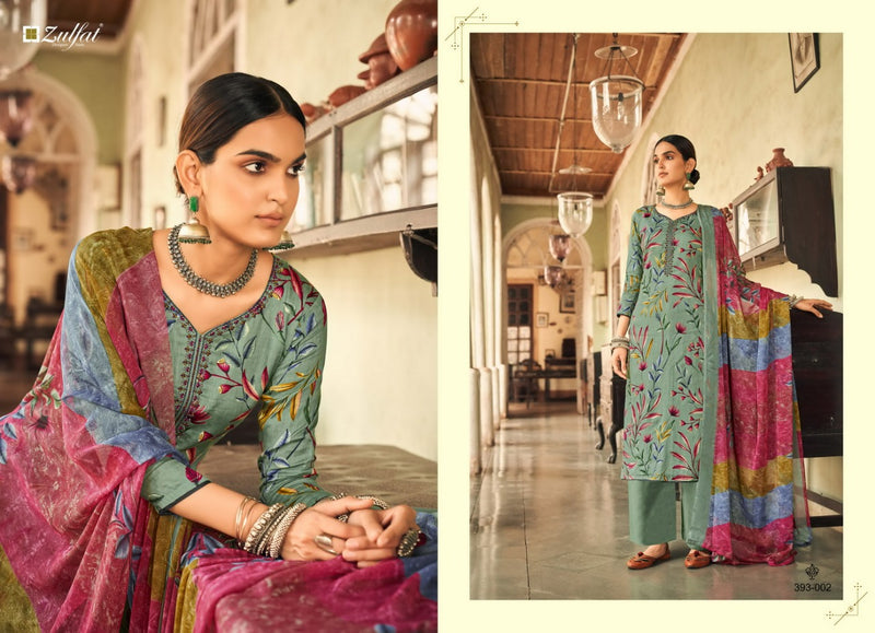 Zulfat Designer Pankhudi Jam Cotton With Heavy Embroidery Work Stylish Designer Party Wear Salwar Suit