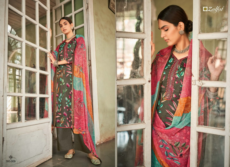 Zulfat Designer Pankhudi Jam Cotton With Heavy Embroidery Work Stylish Designer Party Wear Salwar Suit