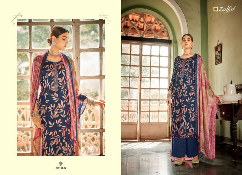 Zulfat Designer Pankhudi Jam Cotton With Heavy Embroidery Work Stylish Designer Party Wear Salwar Suit