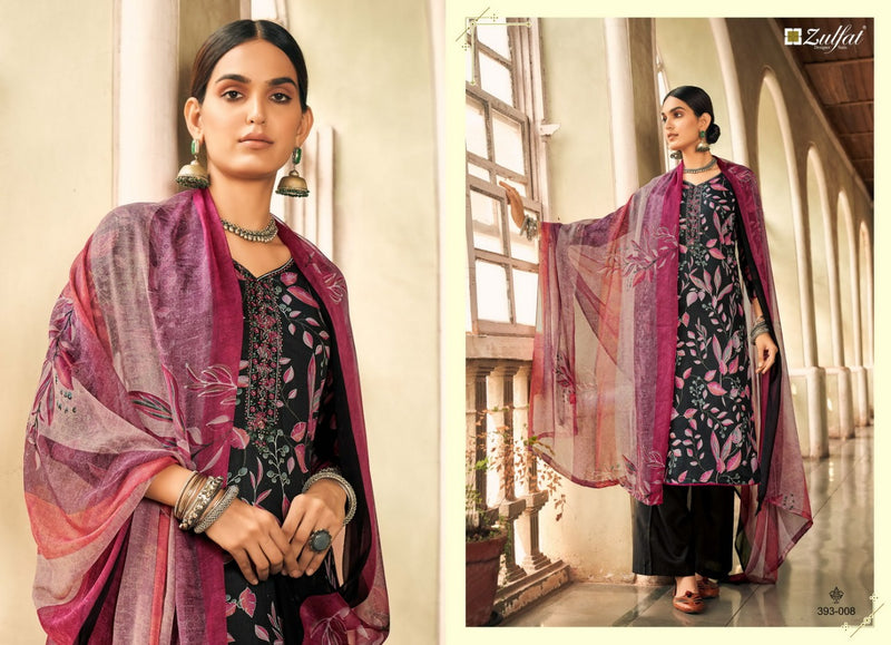 Zulfat Designer Pankhudi Jam Cotton With Heavy Embroidery Work Stylish Designer Party Wear Salwar Suit