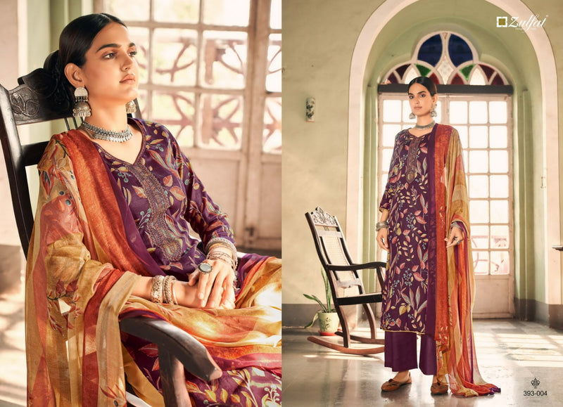 Zulfat Designer Pankhudi Jam Cotton With Heavy Embroidery Work Stylish Designer Party Wear Salwar Suit