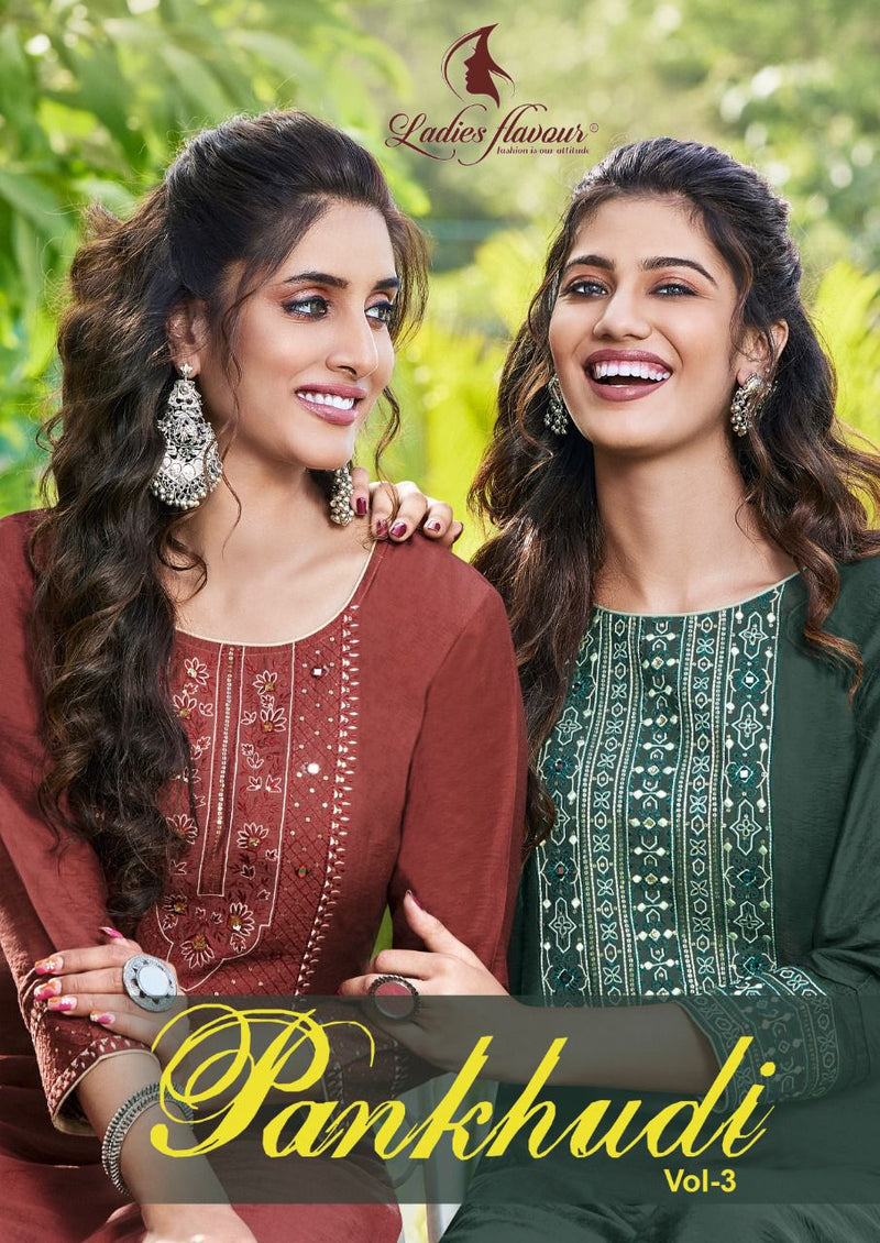Ladies Pankhudi Vol 3  Viscose With Heavy Sequnce Embroidery Work Stylish Designer Casual Kurti