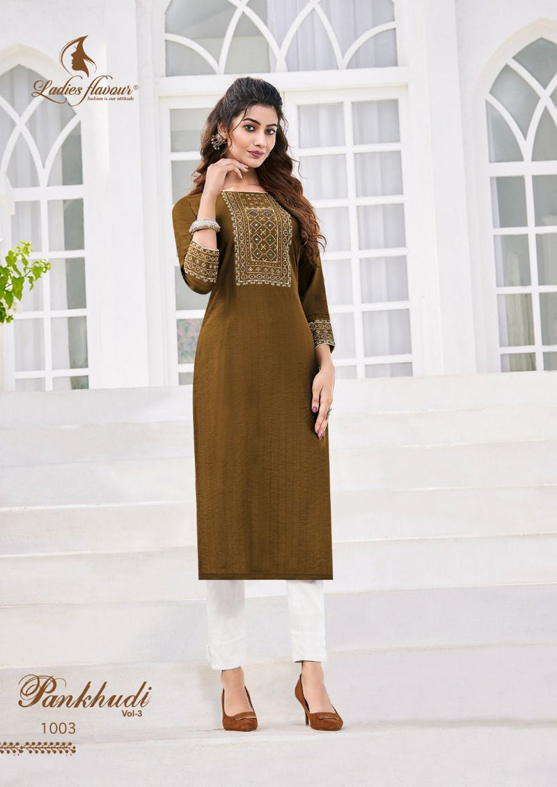 Ladies Pankhudi Vol 3  Viscose With Heavy Sequnce Embroidery Work Stylish Designer Casual Kurti