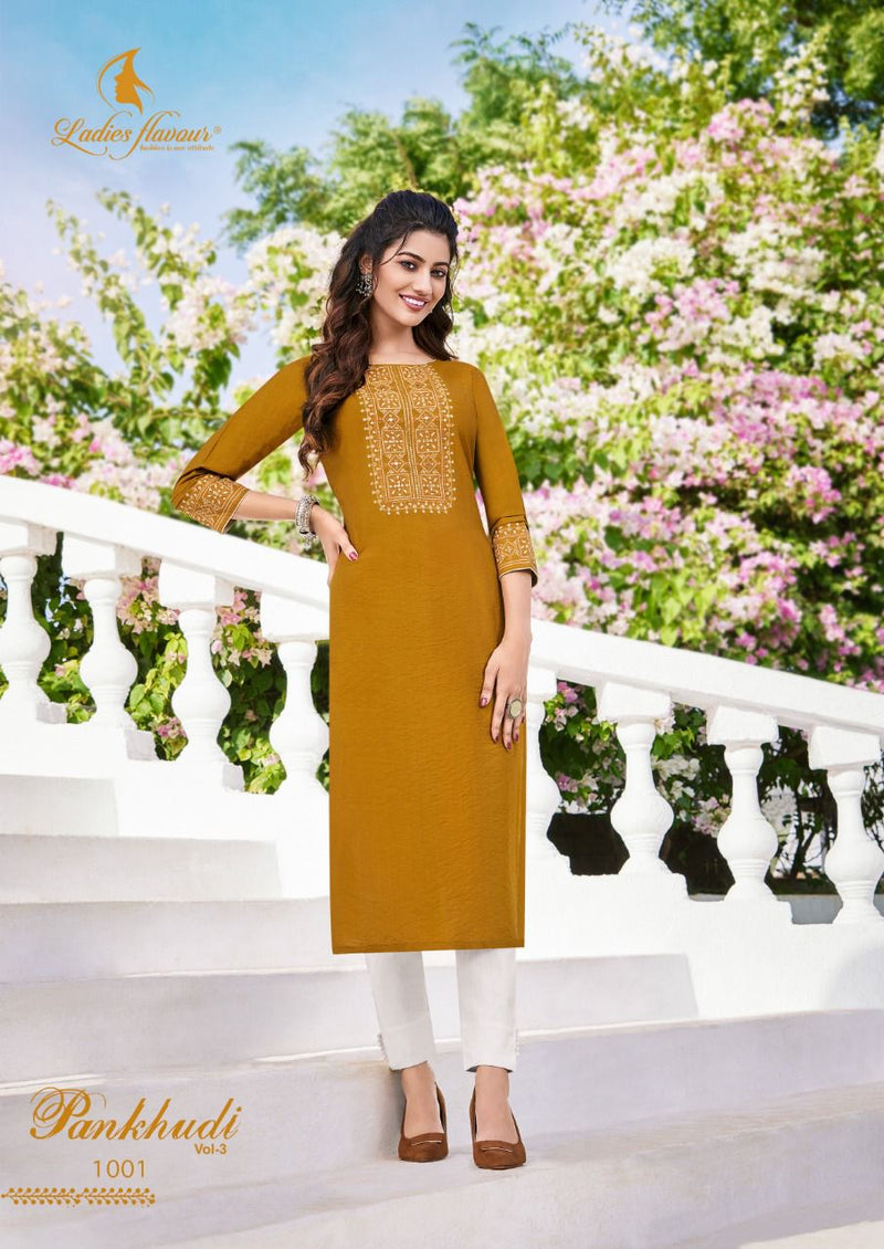 Ladies Pankhudi Vol 3  Viscose With Heavy Sequnce Embroidery Work Stylish Designer Casual Kurti