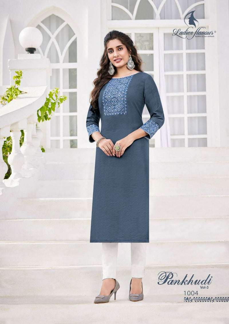 Ladies Pankhudi Vol 3  Viscose With Heavy Sequnce Embroidery Work Stylish Designer Casual Kurti
