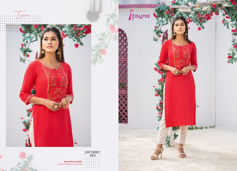 Psyna Pantaloon Rayon Fancy Stylish Party Wear Straight Kurtis