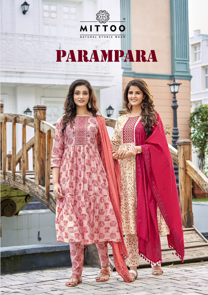 Mittoo Parampara Viscose With Fancy Hand Work Stylish Designer Festive Wear Long Kurti