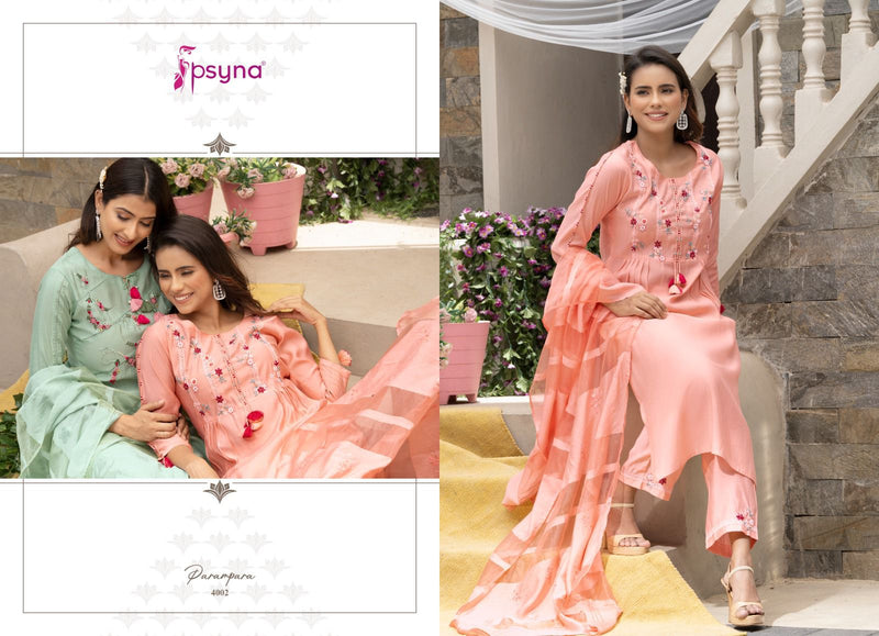 Psyna Parampara Vol 4 Silk Fancy Designer Partywear Kurti