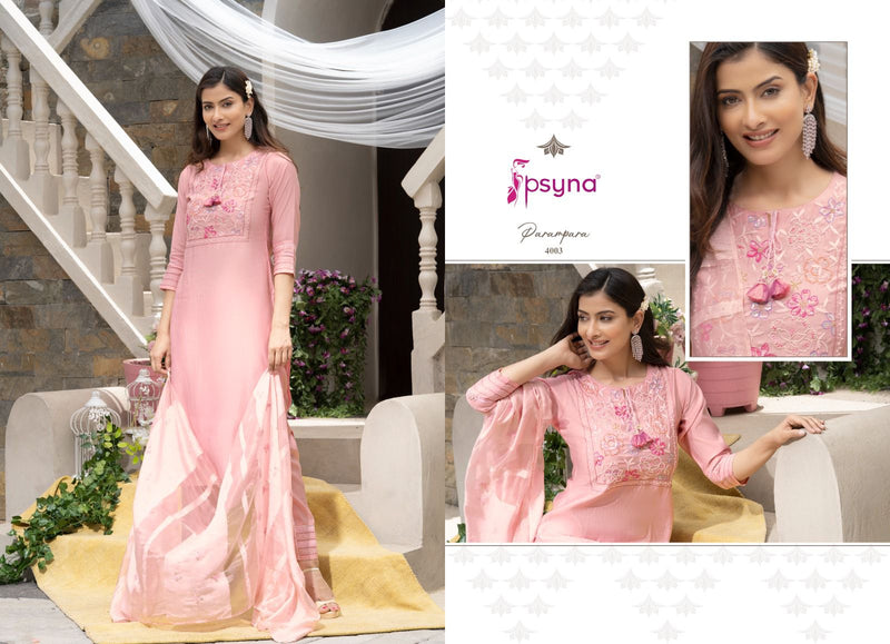 Psyna Parampara Vol 4 Silk Fancy Designer Partywear Kurti