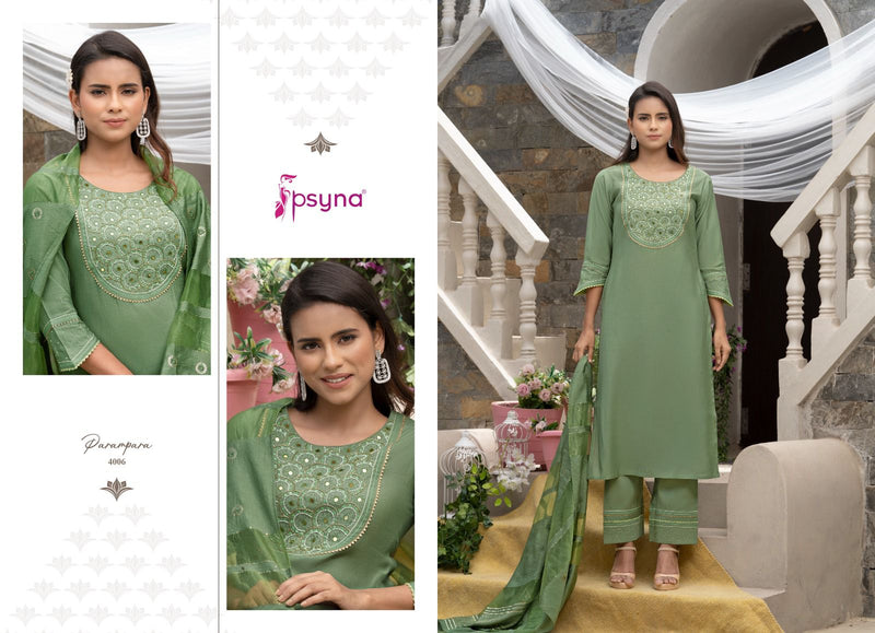 Psyna Parampara Vol 4 Silk Fancy Designer Partywear Kurti