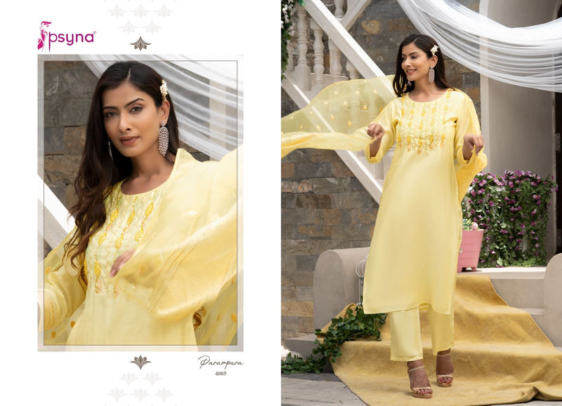 Psyna Parampara Vol 4 Silk Fancy Designer Partywear Kurti