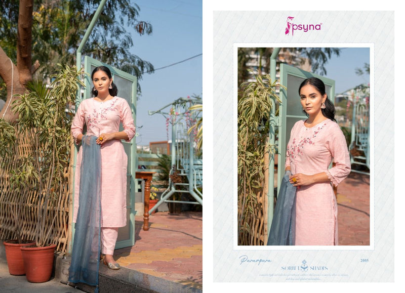 Psyna Parampara Vol 3 Cotton Party Wear Designer Kurtis With Bottom & Dupatta