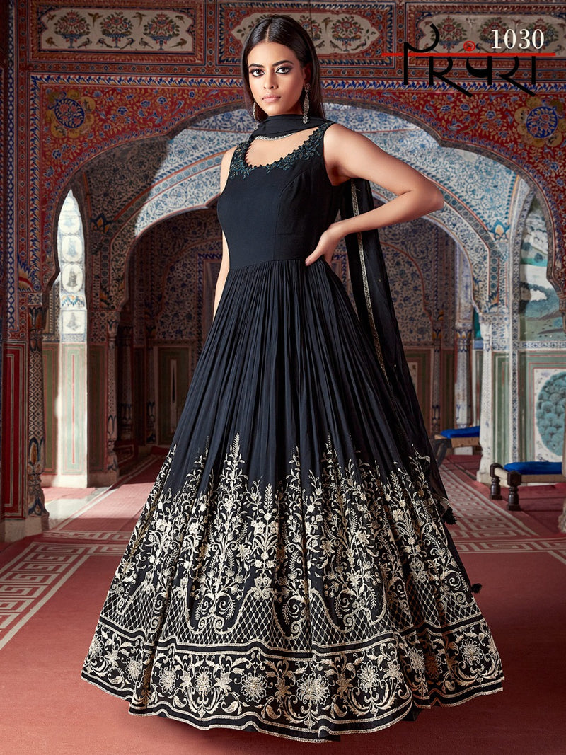 Virasat Parampra Vol 7 1030 Georgette With Beautiful Heavy Embroidery Work Stylish Designer Fancy Long Gown