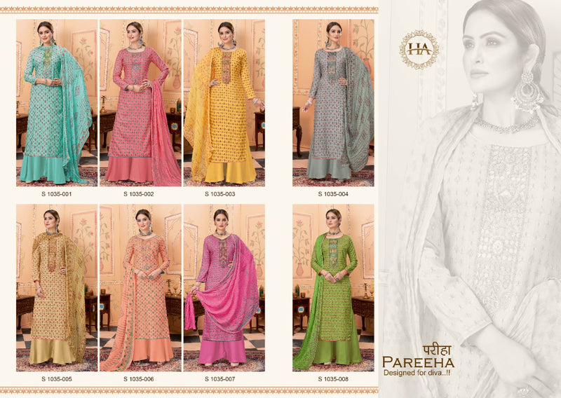 Harshit Pareeha Viscose With Printed Work Stylish Designer Festive Wear Fancy Salwa Kameez