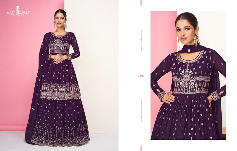 Aashirwad Creation Pari Free Size Georgette With Fancy Work Stylish Designer Casual Wear Kurti