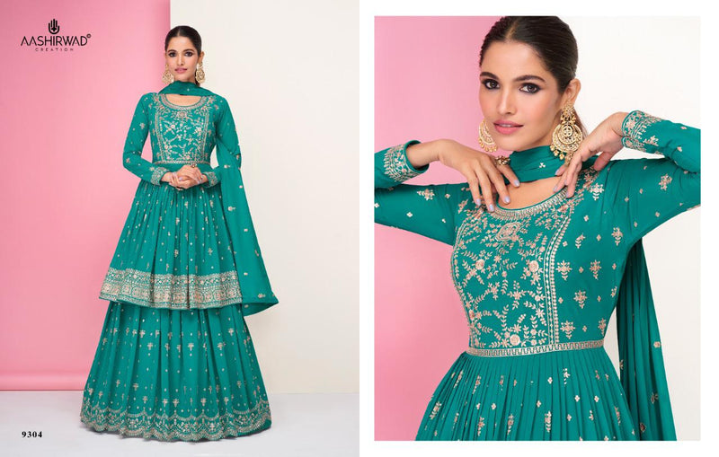Aashirwad Creation Pari Free Size Georgette With Fancy Work Stylish Designer Casual Wear Kurti