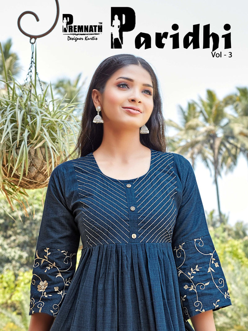 Premnath Designer Paridhi Vol 3 Rayon Designer Fancy Frock Style Kurtis