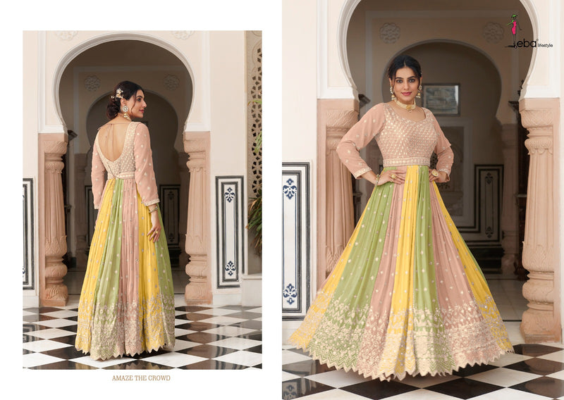 Eba Lifestyle Parisha Georgette Chinon Heavy Embroidery Partywear Designer Salwar Kameez