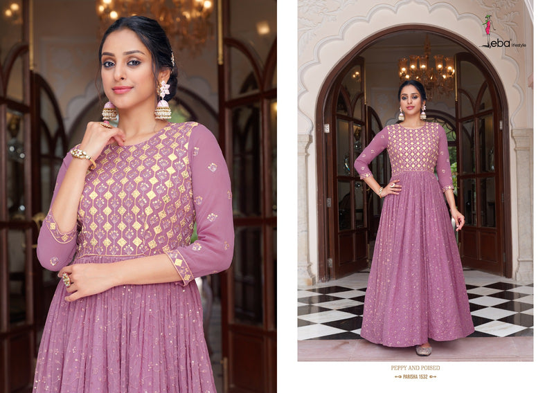 Eba Lifestyle Parisha Georgette Chinon Heavy Embroidery Partywear Designer Salwar Kameez