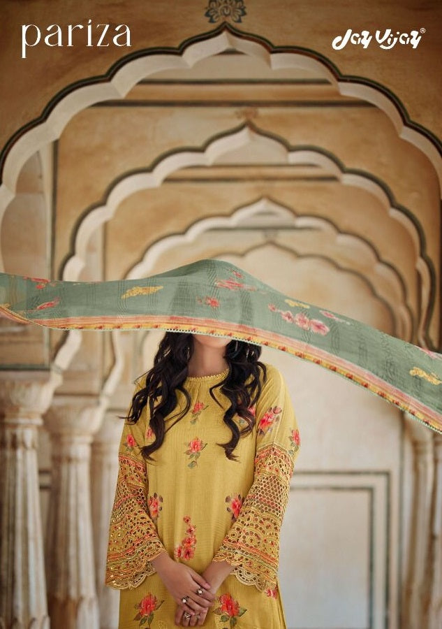 Jay Vijay Dno 7161 To 7170 Silk Pritns With Heavy Embroidery Work Stylish Designer Salwar Suit