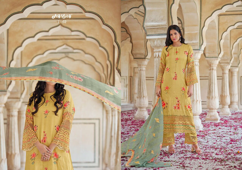 Jay Vijay Dno 7161 To 7170 Silk Pritns With Heavy Embroidery Work Stylish Designer Salwar Suit