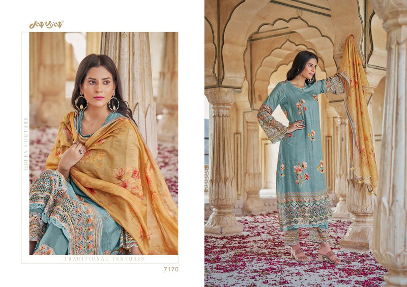 Jay Vijay Dno 7161 To 7170 Silk Pritns With Heavy Embroidery Work Stylish Designer Salwar Suit
