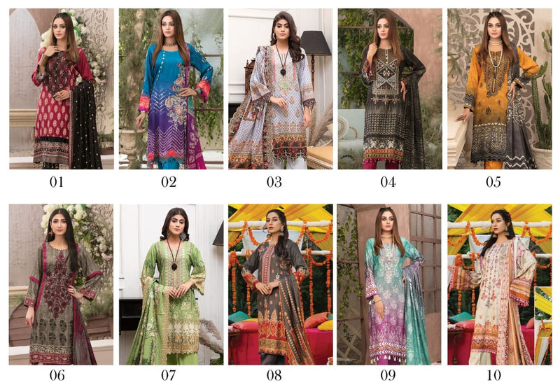Tawakkal Fabrics Parizaad Cotton Collection Festive Wear Cotton Salwar Suits