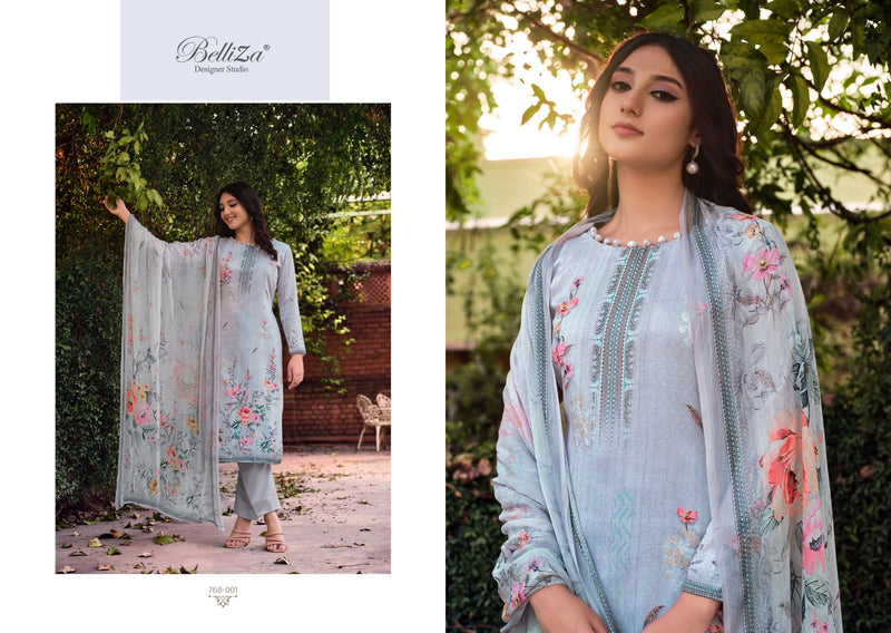 Belliza Designer Studio Parnika Jam Cotton Ditigal Print Exclusive Heavy Embroidery Work Printed Designer Salwar Kameez