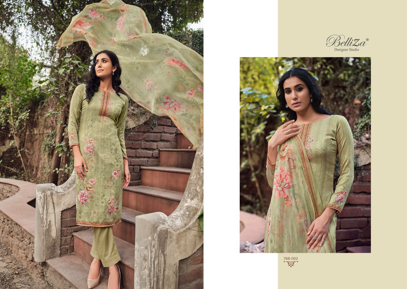 Belliza Designer Studio Parnika Jam Cotton Ditigal Print Exclusive Heavy Embroidery Work Printed Designer Salwar Kameez