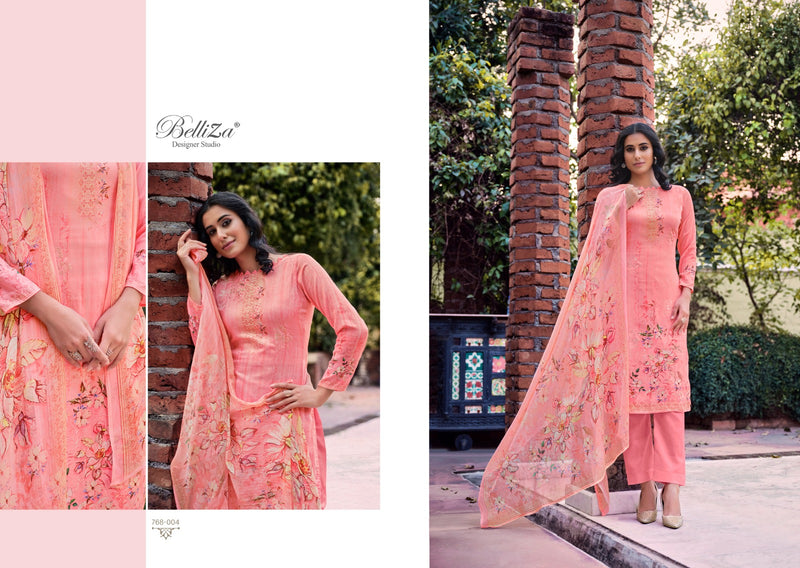 Belliza Designer Studio Parnika Jam Cotton Ditigal Print Exclusive Heavy Embroidery Work Printed Designer Salwar Kameez