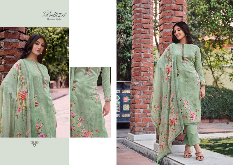 Belliza Designer Studio Parnika Jam Cotton Ditigal Print Exclusive Heavy Embroidery Work Printed Designer Salwar Kameez