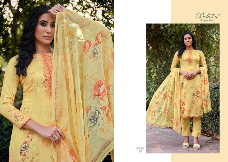 Belliza Designer Studio Parnika Jam Cotton Ditigal Print Exclusive Heavy Embroidery Work Printed Designer Salwar Kameez