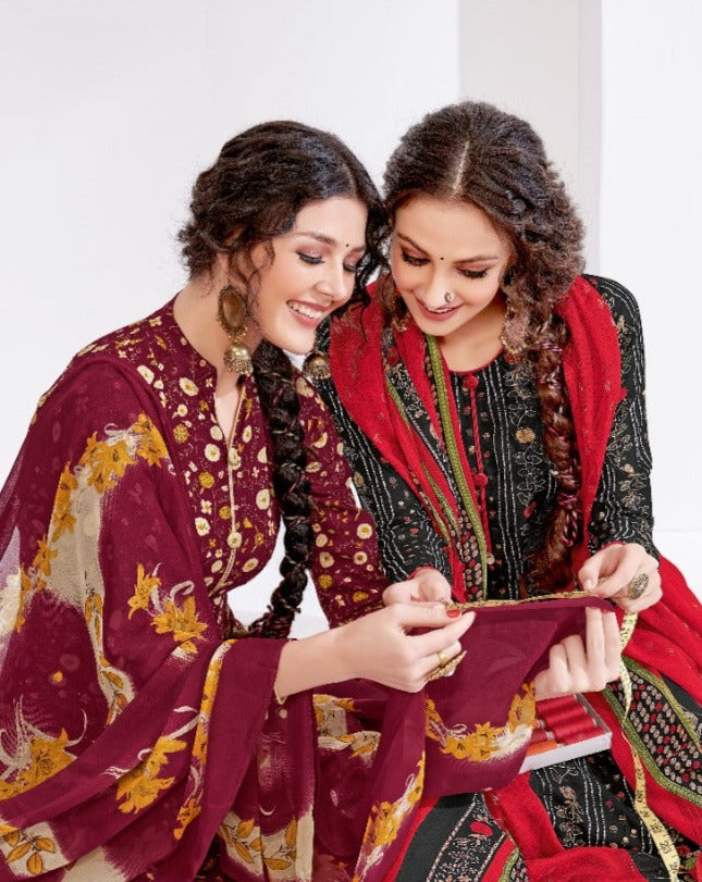 Suryajyoti Paroo Vol 1 Rayon Printed Festive Wear Salwar Suits