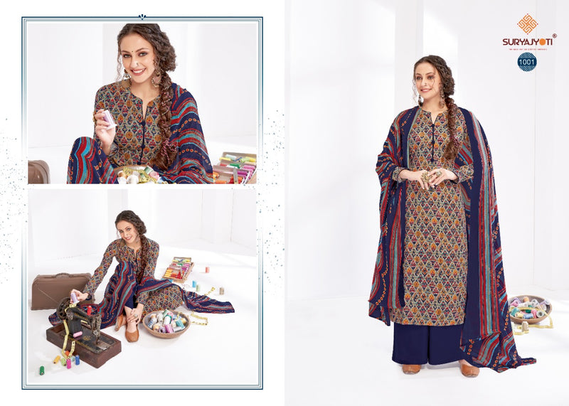 Suryajyoti Paroo Vol 1 Rayon Printed Festive Wear Salwar Suits