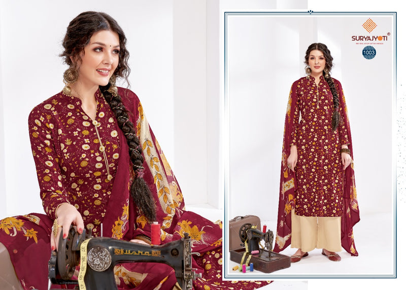 Suryajyoti Paroo Vol 1 Rayon Printed Festive Wear Salwar Suits